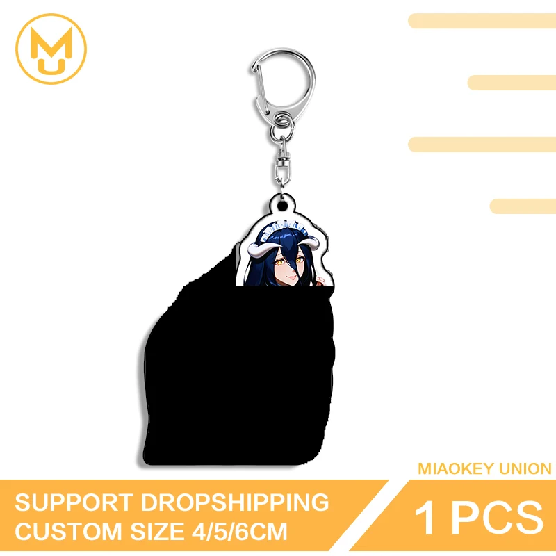 Albedo Silhouette Girl Acrylic Keychain Lobster Clasp Enchanting Waterproof Ingenious Suitable For Bag Ornament Giftidea