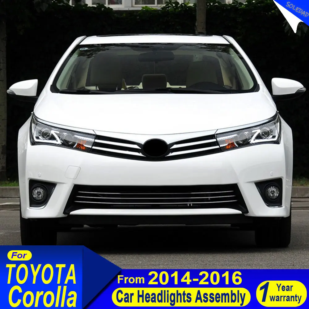 

Для Toyota Corolla 2014 2015 2016: Светодиодные фары Z-образного дизайна, модернизированные DRL Bi-Xenon, передние лампы, аксессуары, установка Plug and Play