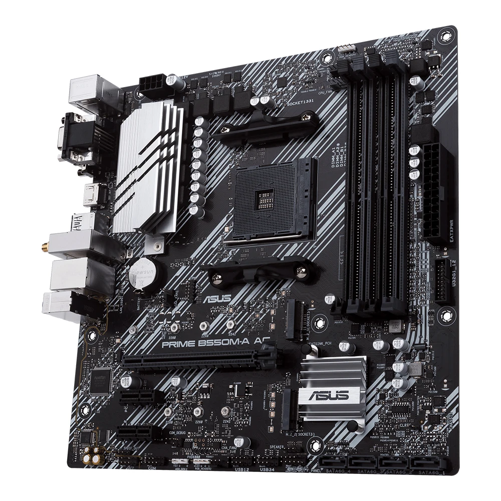 Imagem -04 - Placa-mãe Asus Prime B550m-a ac Amd B550 Suporte 3600 5600 5700x 5800x3d Cpu Ddr4 Hdmi Usb 3.2 Nvme M.2 Pcie 4.0