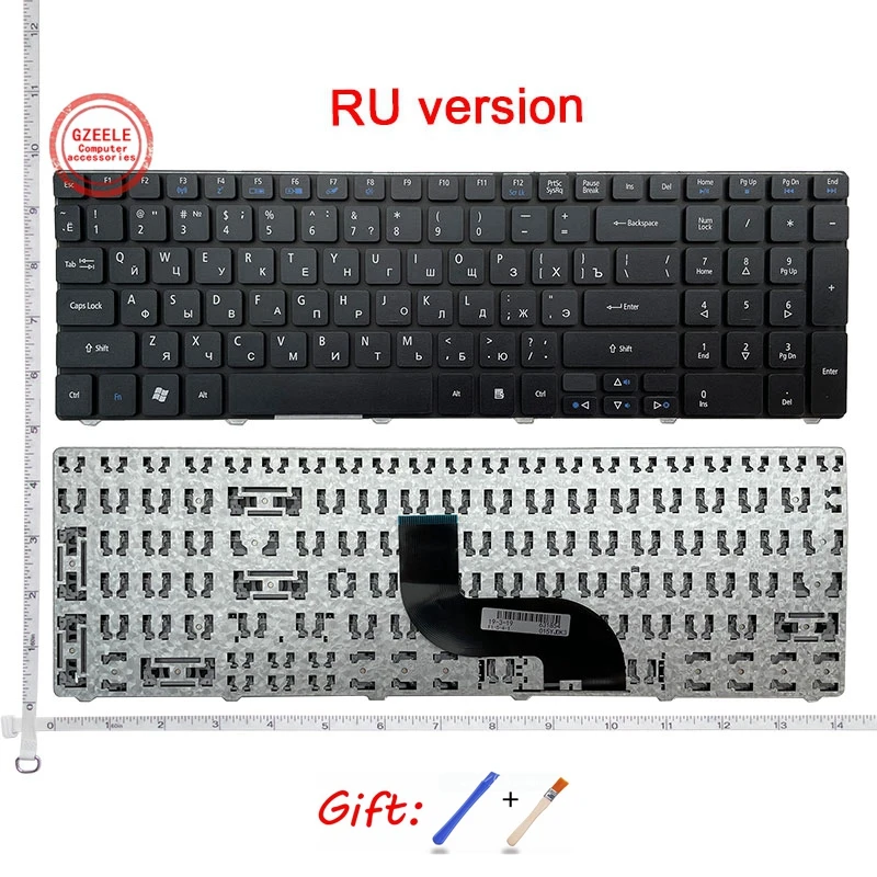 Teclado de laptop russo ru para acer, 5750 5750g, 5738g, 5738, 5745, 5253, 5333, 5340, 5349, 5733z, 5750z, 5360, emachines, e64