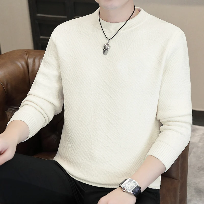 

Осень-зима мужской вязаный свитер круглый Ne Base Layer irt Rice White универсальный мужской Fce Soft Long Sve термотоп