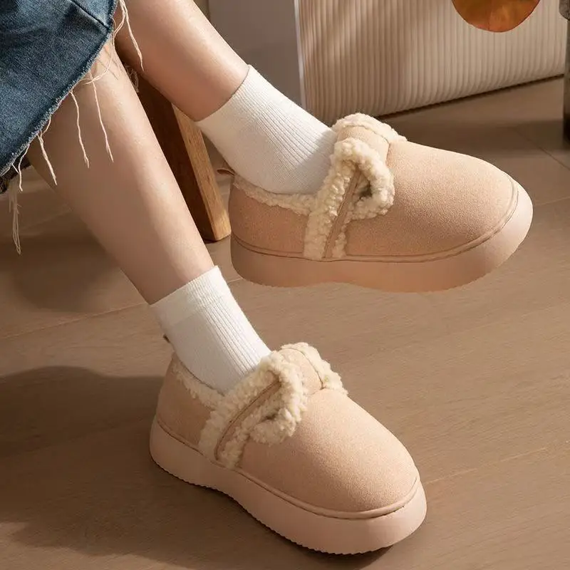2026 Winter New Warm Cotton Slippers Thick Soled Women Shoes Home Non Slip Slippers Winter Snow Boots Outdoor Winter Women Shoes