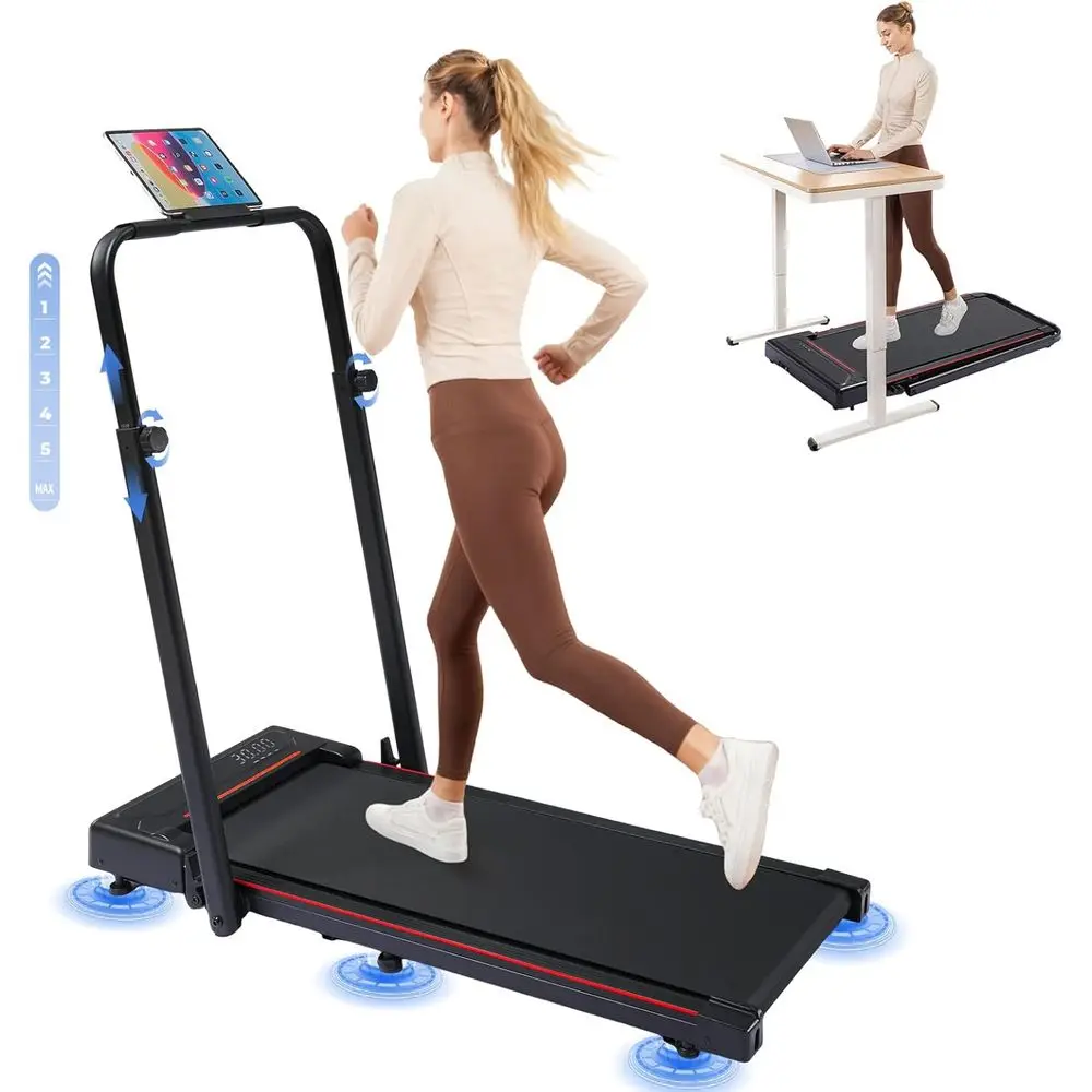 

Беговая дорожка для стола с регулируемой высотой, 3 л.с., бесшумная, портативная, с пультом ДУ и LED-дисплеем, выдерживает нагрузку до 159 кг