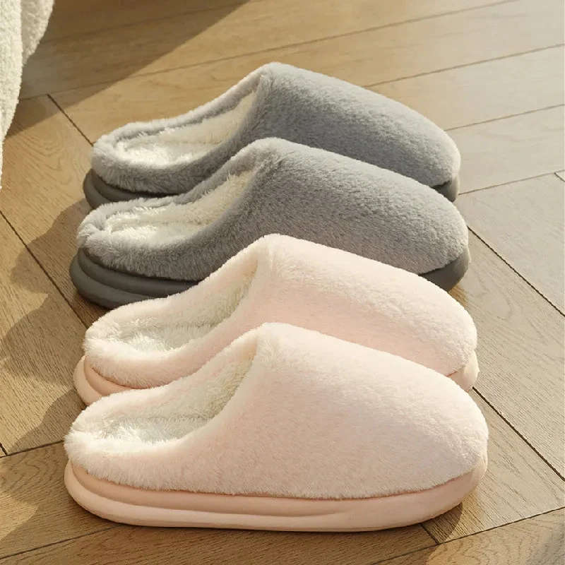 

Cozy Fluffy Women's Slippers Non-Slip Warm House Slides Soft Plush Indoor Bedroom Shoes For Winter
