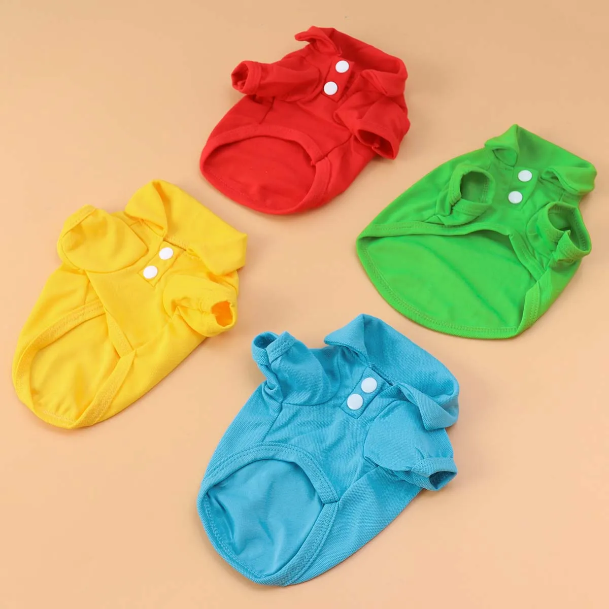 

4pcs Pet Cotton Shirts Dog Tshirts Small Clothes Spring Summer Tiny Dogs Breathable Comfortable Durable Pets Dogs Clothing