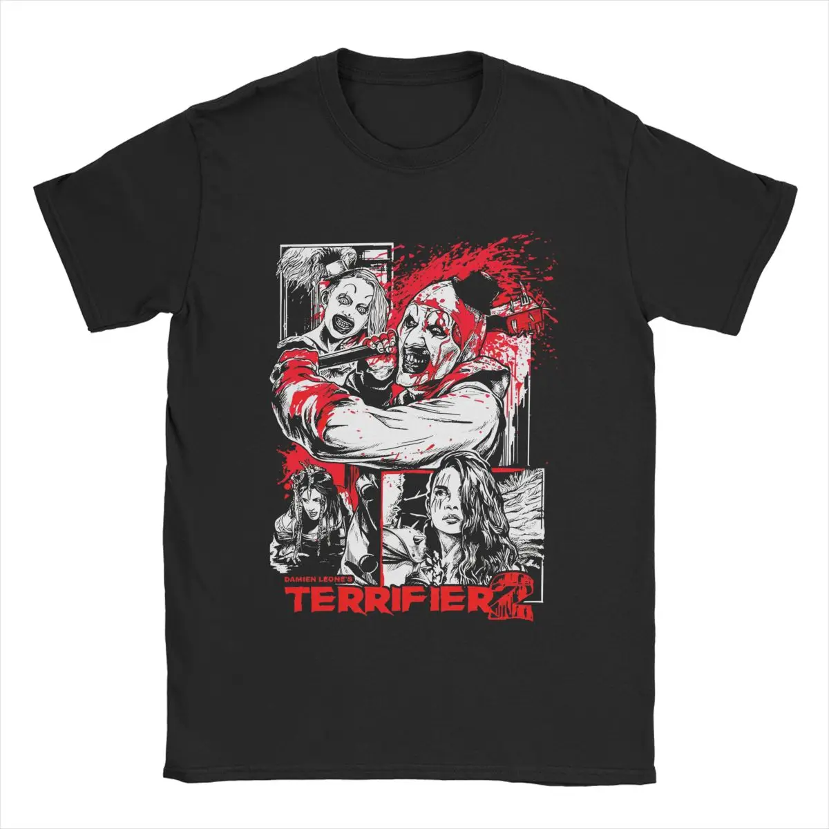 Men's Terrifier Horror Movie Halloween T Shirt The Clow Film Cotton Clothing Novelty Short Sleeve Round Neck Tee Printed T-Shirt