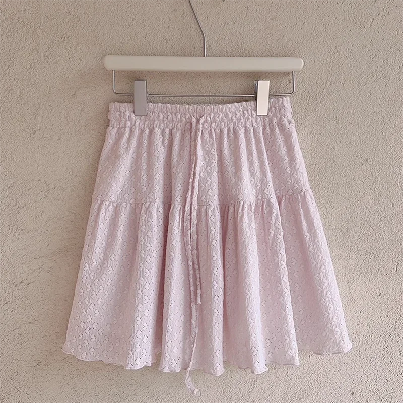 Pink Love Skirts Women Elastic Waist Cute Mini Skirt for Sweet Girls Kawaii Clothes