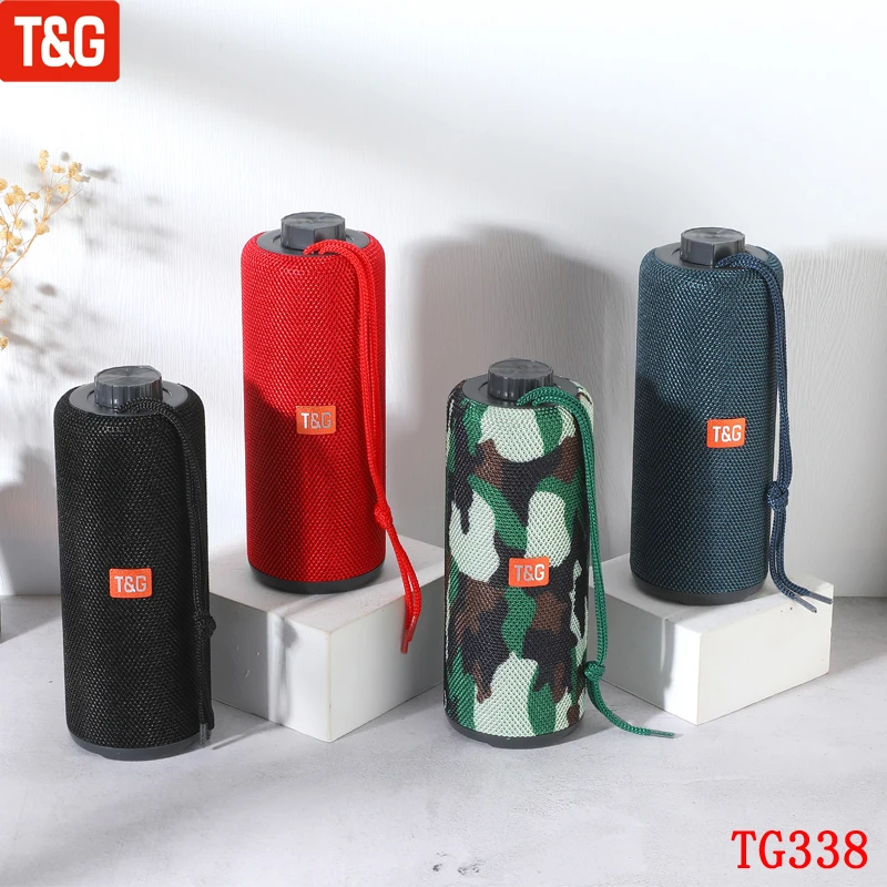 T & G TG338 Mới Bluetooth Không Dây Ngoài Trời Loa Siêu Trầm Bluetooth Chống Nước Thẻ TF FM Radio Thu Loa