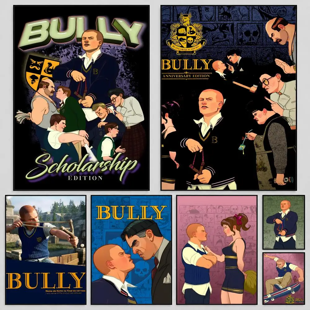 Póster de acción de Game Bully con Jimmy Hopkins, autoadhesivo, arte de pared de PP, decoración HD para sala de juegos, dormitorio, sala de estar, apartamento, regalo.