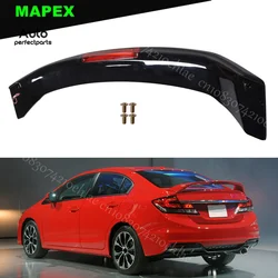 Gloss Black Trunk Spoiler Wing w/ LED Light For 2013 2014 2015 Honda Civic 4Door