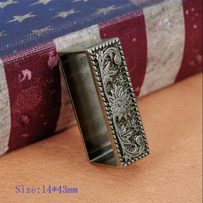 Western Retro Floral Engraved Antique Belt Buckle Set 3pcs Fits 38mm Belt Decor