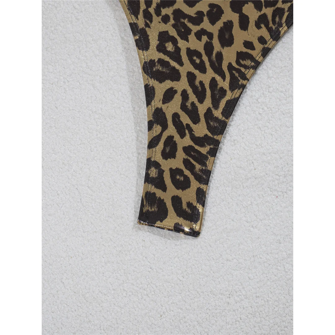 Neuer Badeanzug mit Leopardenmuster, Neckholder-Ausschnitt, Damen-Badeanzug, einteiliger Badeanzug, Damen-Badeanzug mit hohem Beinausschnitt, Monokini, Badebekleidung, Badeanzug, V8317 – Detail 9
