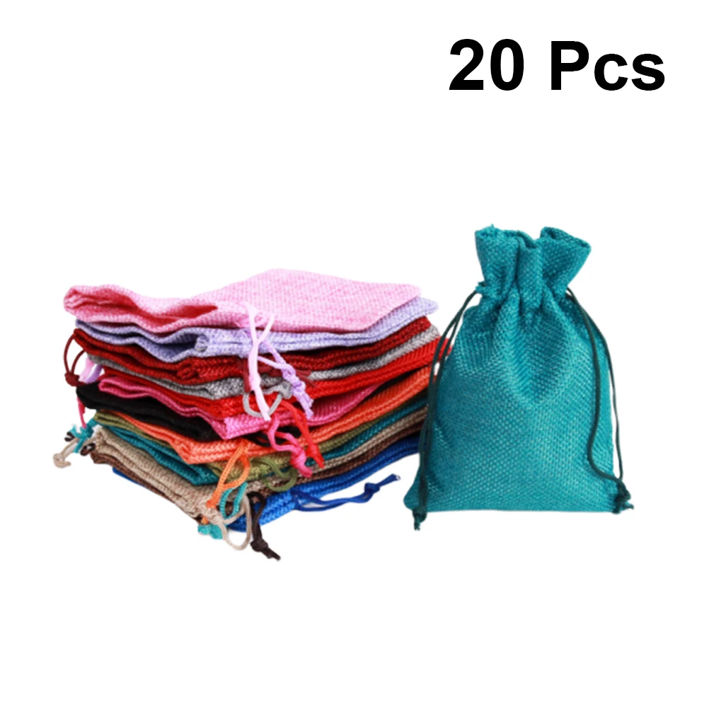 

20 Pcs Jewelry Bags Drawstring Candy Sacks Burlap Pouches Halloween Storage Lightweight Portable Kids Present Packaging
