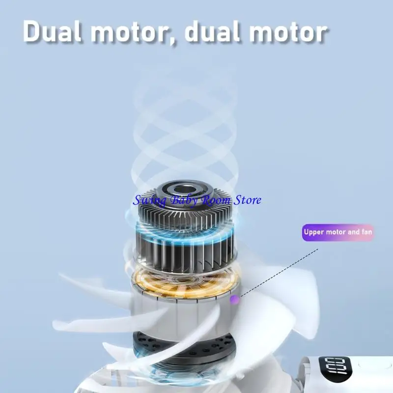 K1AD مروحة مصغرة هادئة للمنزل والنشاط في الهواء الطلق محمولة الرياح القوية محمولة محمولة محمولة