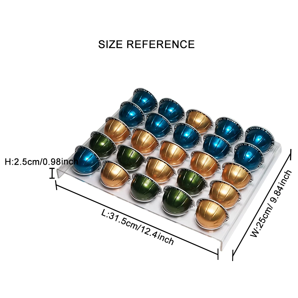 Coffee Capsule Storage Tray Drawer Insert Organizer Holds 25 Pods Compatible With Nespresso Vertuo Vertuoline Pods