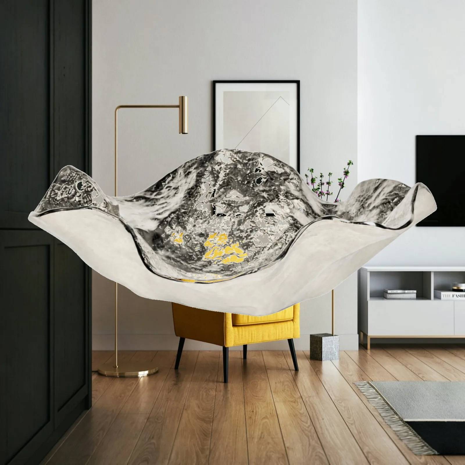 Leaf Shaped Serving Tray Aluminum Decorative Storage Tray for Coffee Table Home Organizer