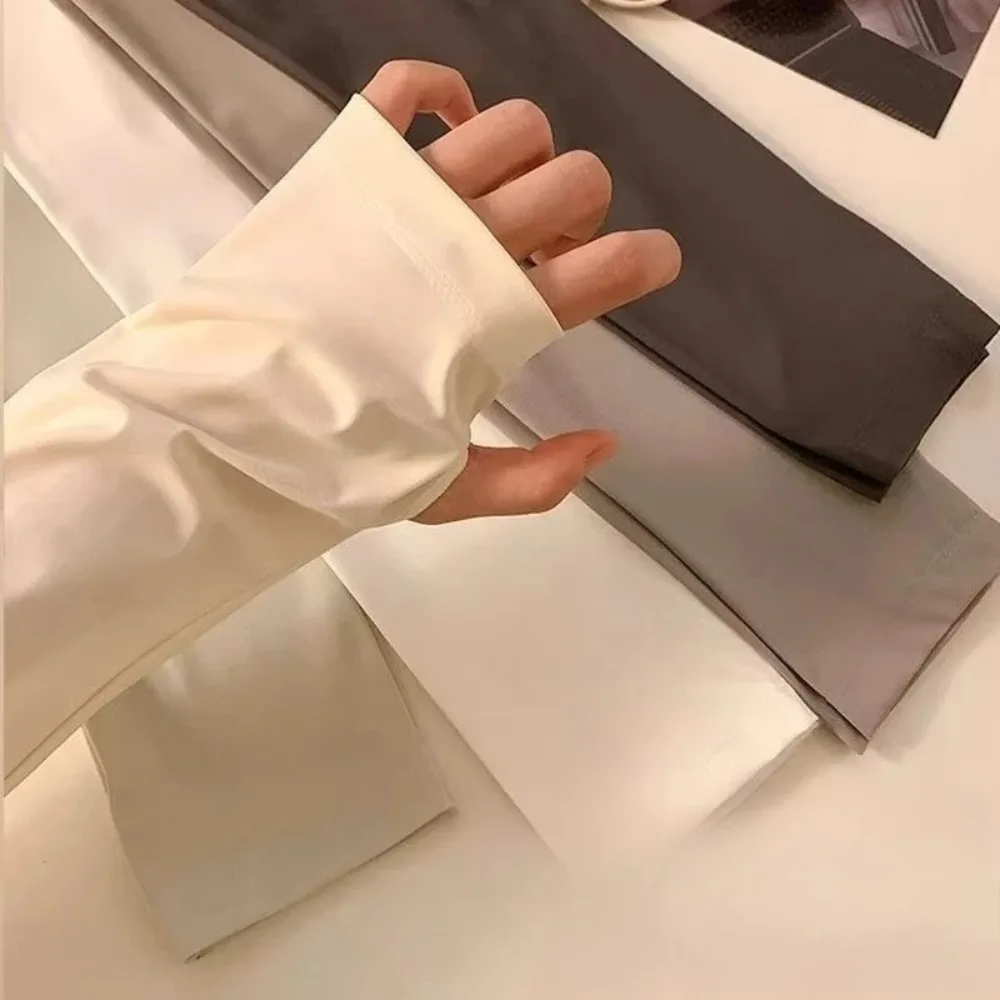 Nuevas mangas sueltas de seda de hielo, fundas cómodas transpirables para mangas, protección solar, guantes para conducir en bicicleta, mujeres y hombres