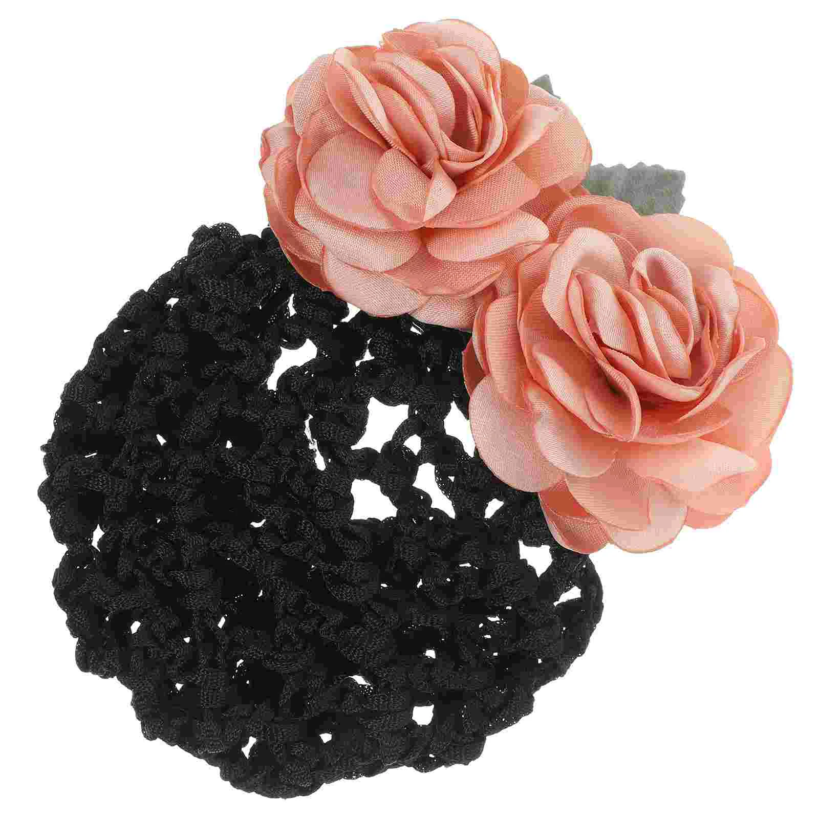 Hair Net by Hand Easy to Attach Accessory Hairnets for Dance Buns Professional Women Nest Fabric Airplane Flower Design