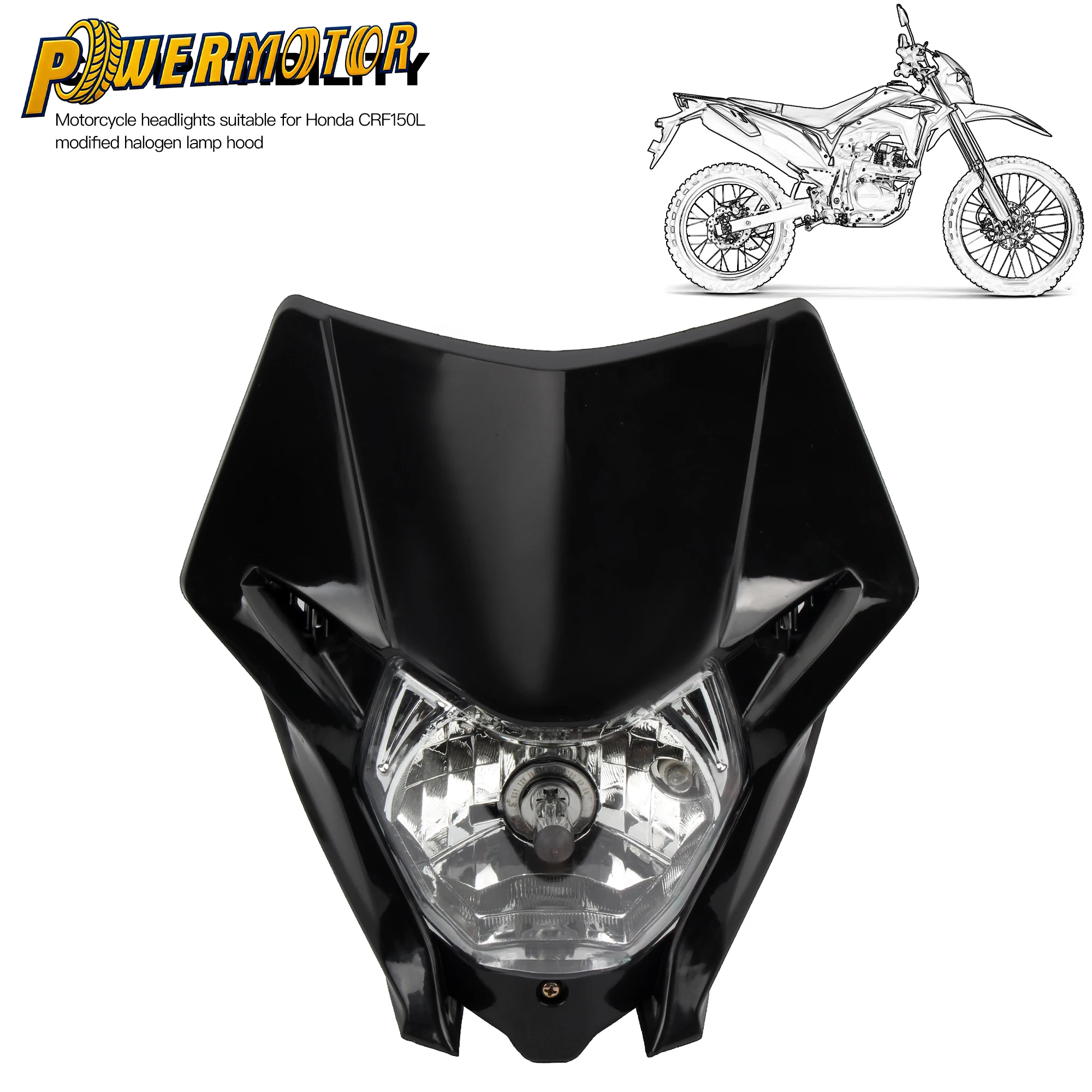 

For Honda CRF150 CRF250 CRF450 CRF 150 250 450 Motocross H4 Halogen Headlight DRL Headlamp Plate Motorcycle Modified Accessories