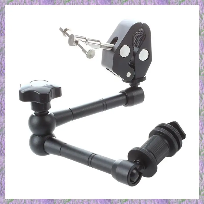 

2025 New-4Pcs 11 Inch Friction Articulating Magic Arm + Super Clamp Crab Plier Clip For DSLR