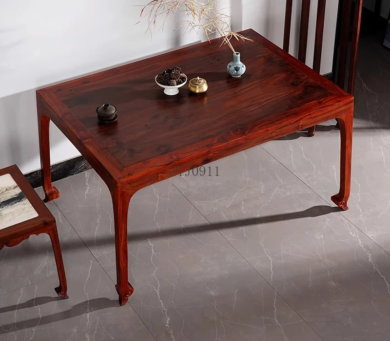 طاولة قهوة صينية جديدة خالية من الشمع وخالية من الطلاء، وطاولة شاي عالية القدم، وأثاث غرفة المعيشة