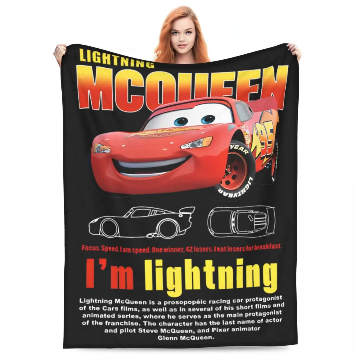 I'm Sally Lightning McQueen Cars Blanket Quality Super Warm Bedding Throws Winter Airplane Travel Bedroom Fashion Bedspread