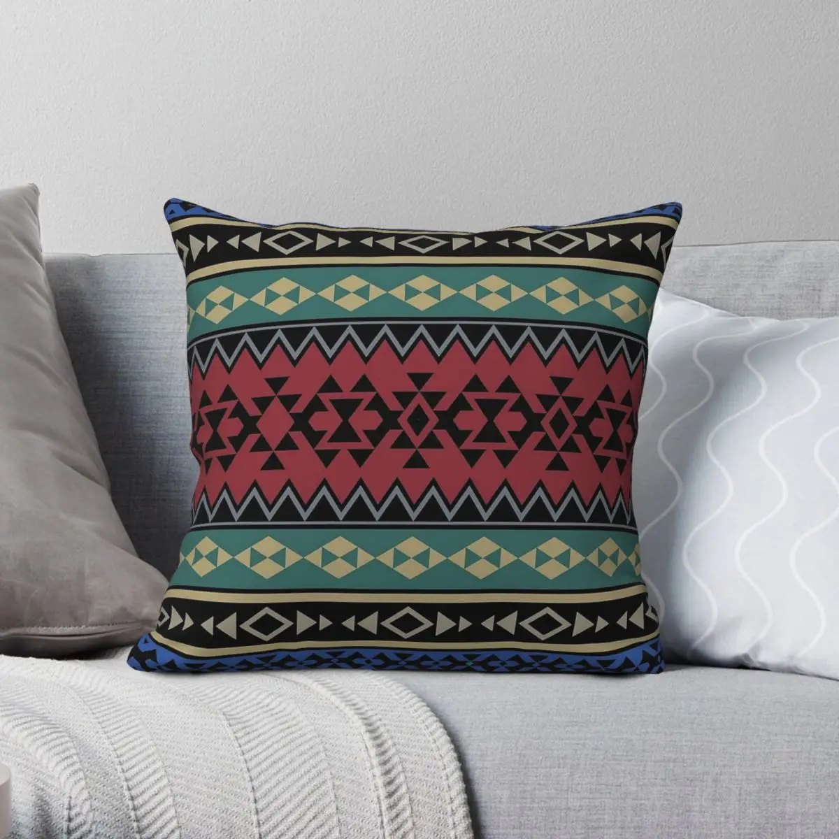 Aztec Mexico Square Pillowcase Polyester Linen Velvet Printed Zip Decorative Pillow Case Home Cushion Cover