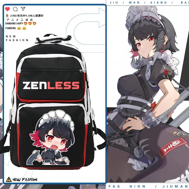 Game Anime Zenless Zone Zero Ellen Joe Shark Girl Backpack School Bag Student Backpack Official Game Gift