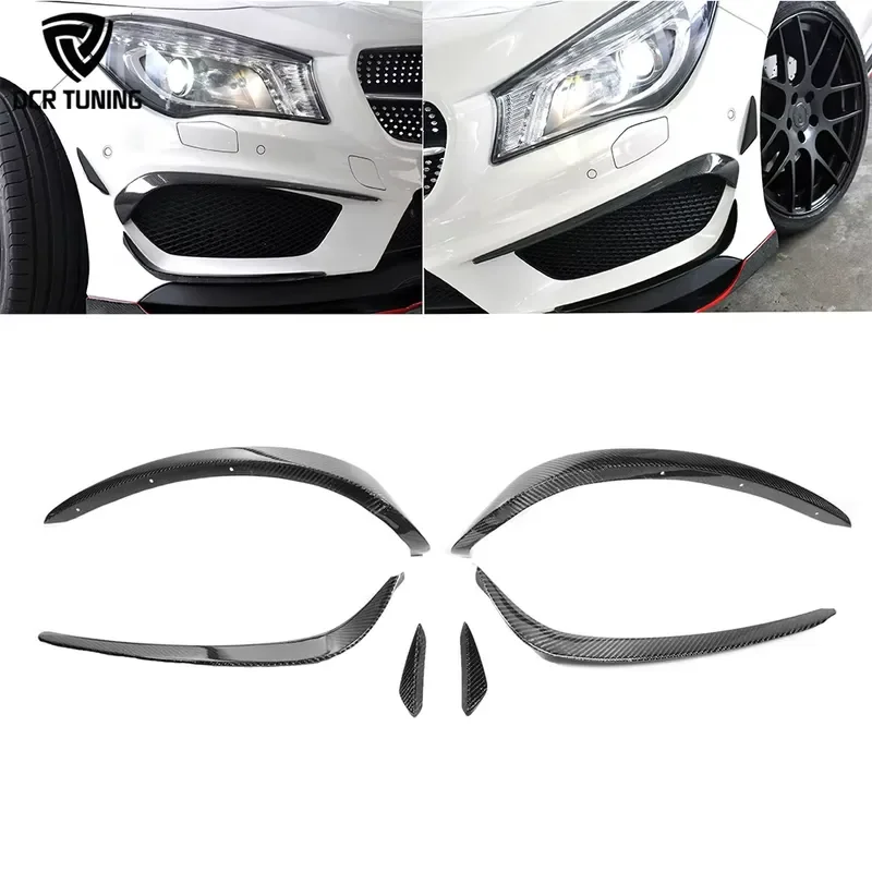 Carbon Fiber Front Bumper Splitter Fog Canards for Mercedes-Benz CLA Class W117 A45 2014-2016