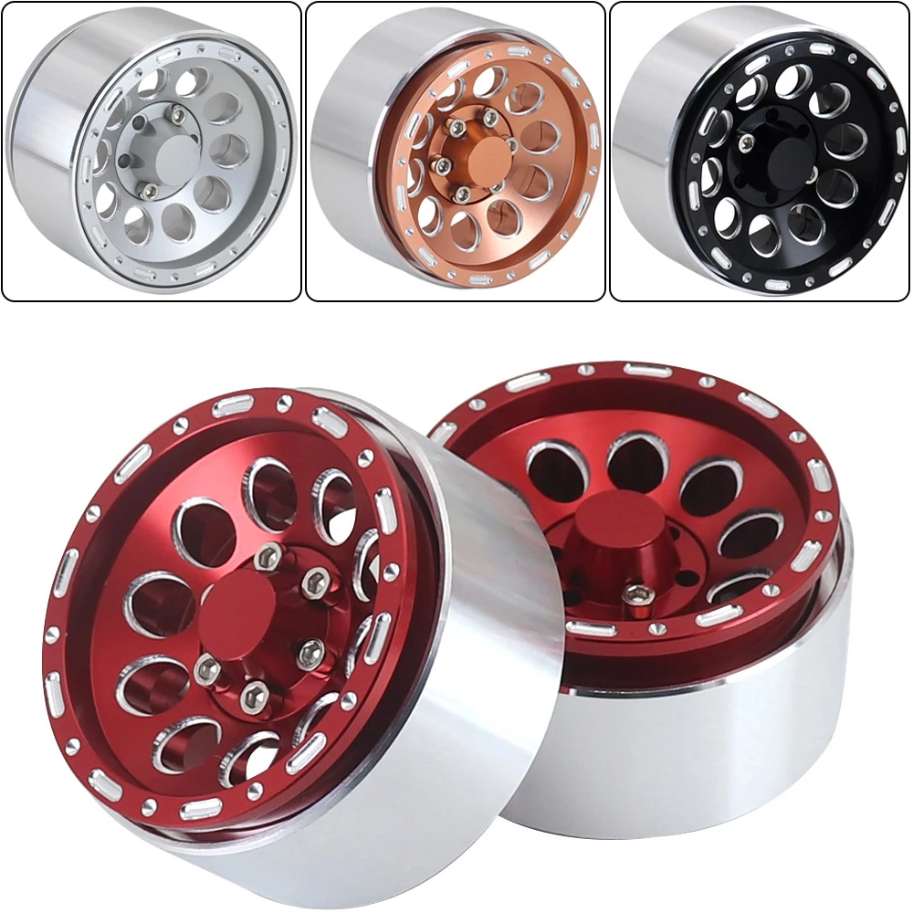 

4pcs 1.9 Metal Beadlock Hole Wheel Hub Rim For 1/10 Rc Crawler Traxx/as Axial Trx4 Trx-6 Axial Scx10 Yikong Redcat Rgt Mjx D90