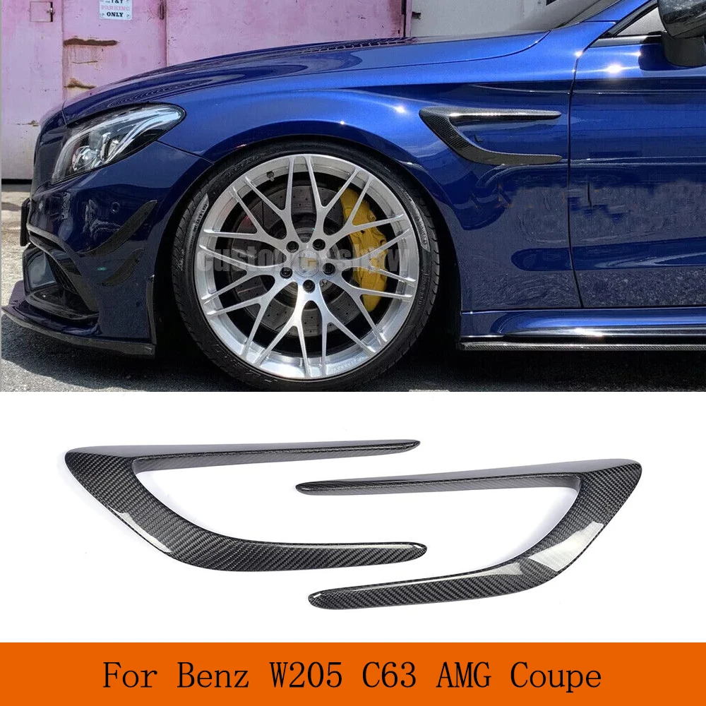 

Для Mercedes-Benz C-Class W205 C205 C63 AMG Coupe 2015-2017 Углеродное волокно/FRP Черный Автомобильное боковое крыло Вентиляционные отверстия Накладки Canards Ласты