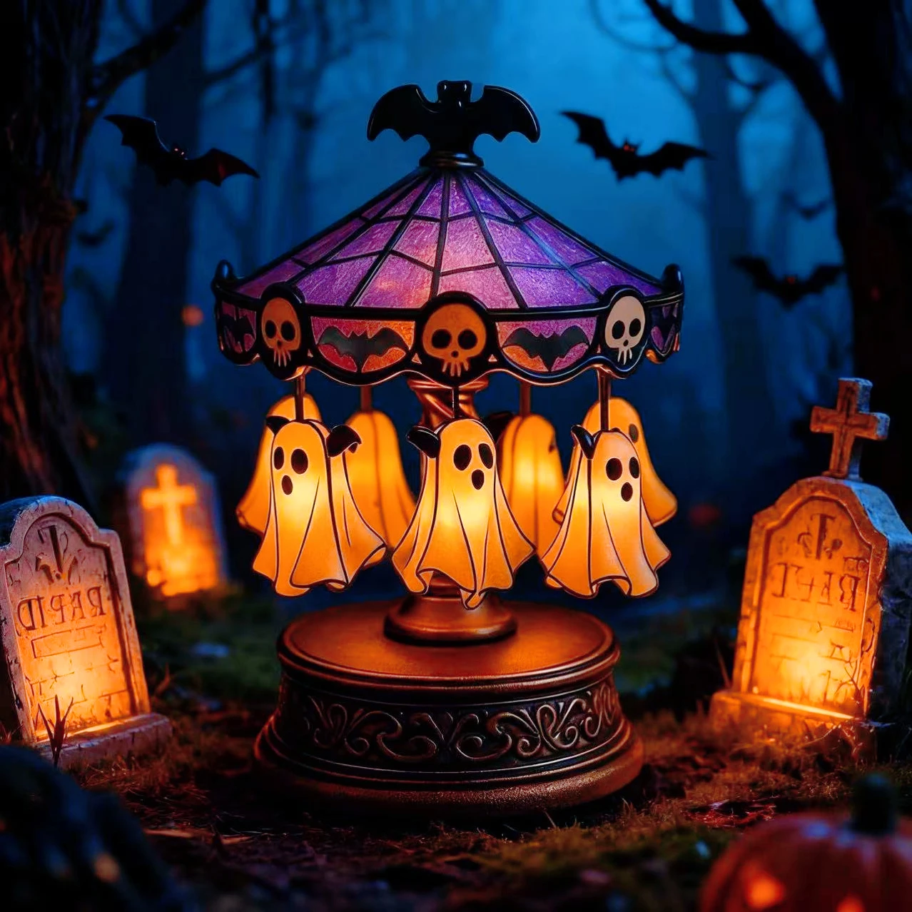 

2025 New High-end Ghost Bat Rotating Light Creative and Personalized Home Atmosphere Decoration Handicrafts and Household Items