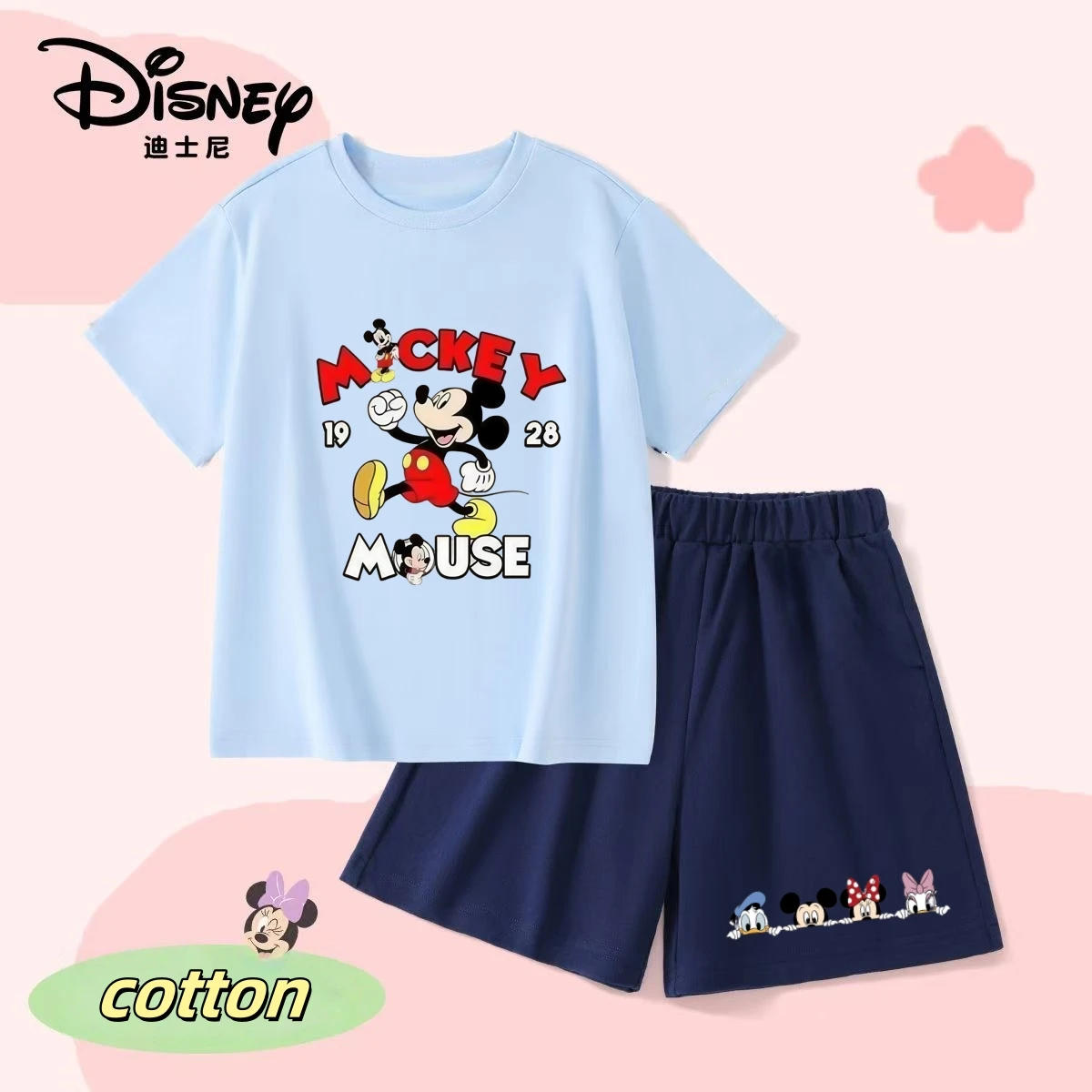 

Disney Summer Baby Girls Cotton Clothes Set Kid Boy Mickey T-shirts Top and Shorts 2 Pieces Suit Children Short Sleeve Outfits