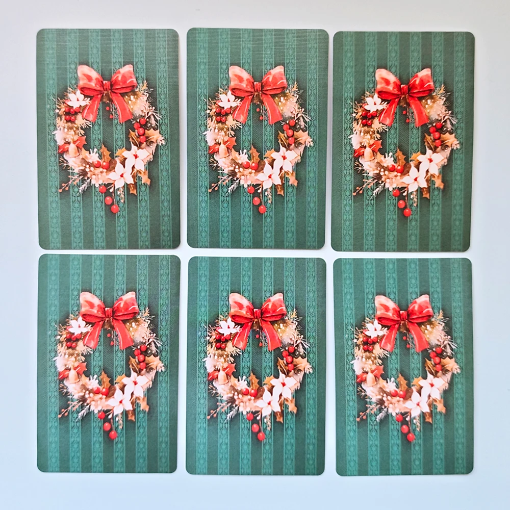 مطبوعة على 350GSM بطاقات منقوشة مزدوجة 9*6 سنتيمتر عيد الميلاد كارول لينورماند سطح السفينة 42 قطعة بطاقات لينورماند لطيف بطابع عيد الميلاد