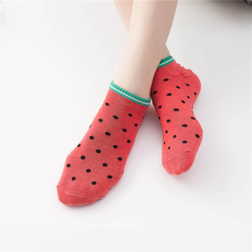 New Cute Art Fresh Happy Fruit Party Socks Comfortable Strawberry Cherry Avocado Pineapple Watermelon Cotton Sokken Dropship