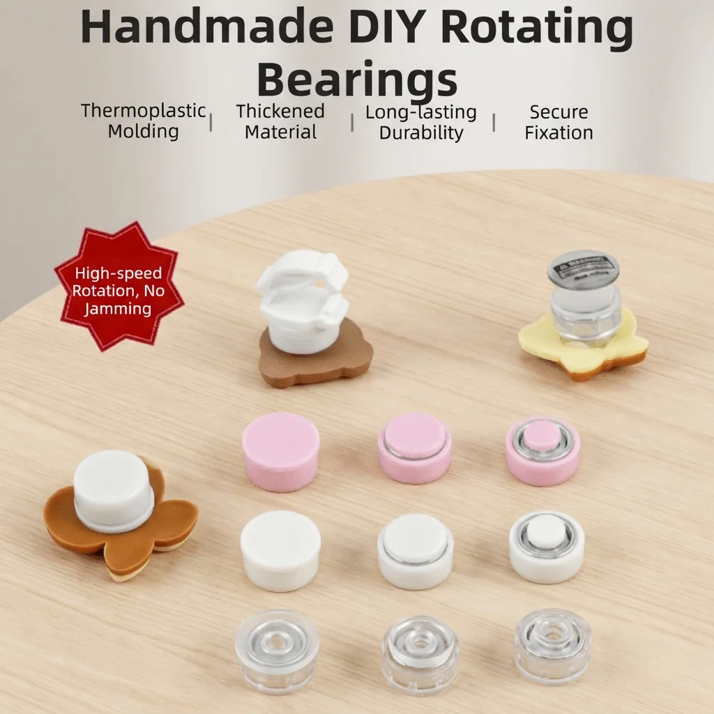 

50 шт. 360 ° Миниатюрные вращающиеся подшипники 3 размеров для плавного вращения, аксессуары для вязания крючком, рукоделия, декора ногтей и поделок