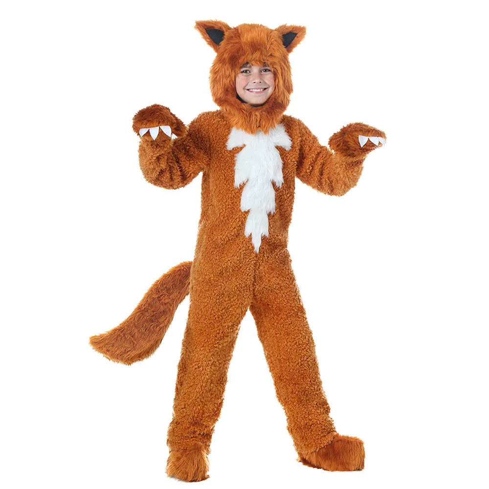 

Kids Animals Fox Halloween Cosplay Costumes Boys Girls Party Role Playing Stage Show Outfit Children Photography Jumpsuit