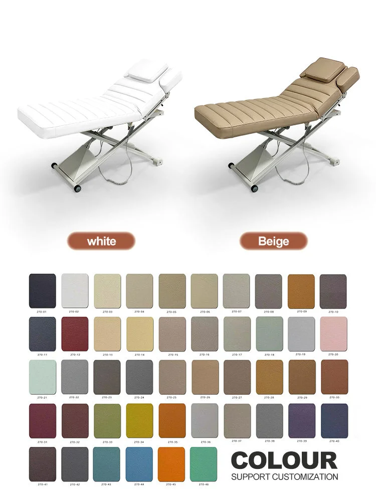 Folding Heated Massage Bed Metal Frame Synthetic Leather Curved Salon Lash Spa Treatment Table