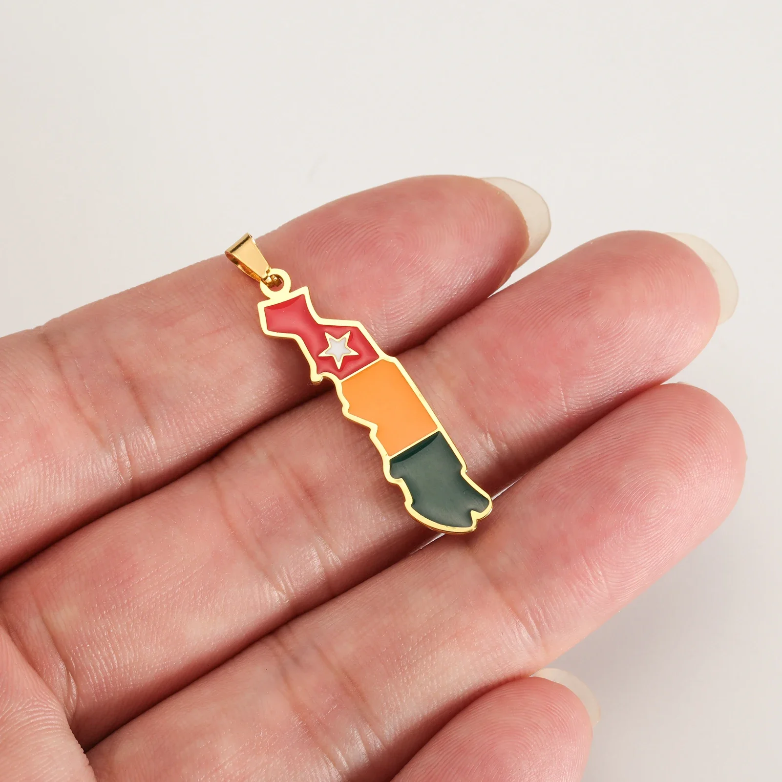 Togo National Map Stainless Steel Pendant DIY Can Be Made as Necklace Accessory for Men and Women