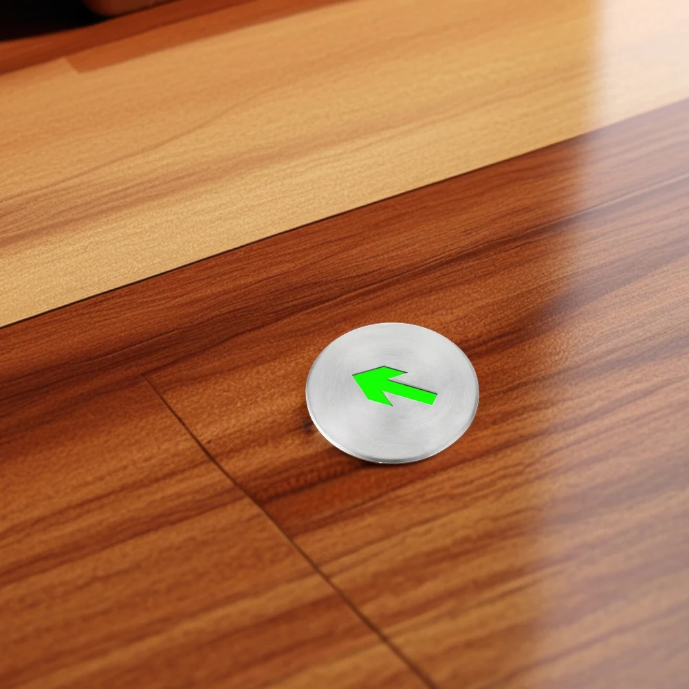 

Emergency Exit Sign Stainless Steel Glow in The Dark Luminous Floor Sticker Directional Safety Marker for Stairs Exits Office