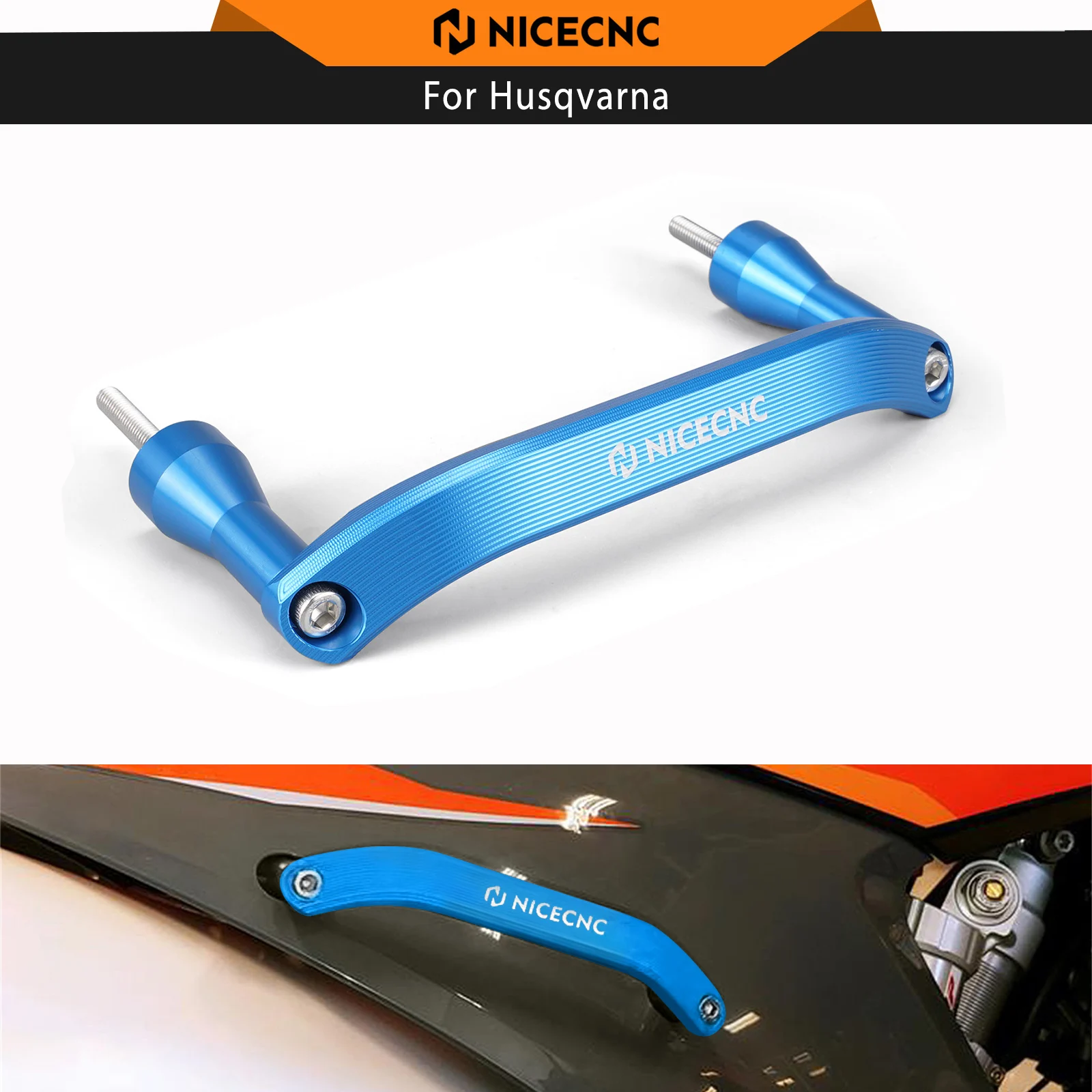 NICECNC Passenger Rear Grab Handle Bar For Husqvarna TE 300i TE250i TE150i FE350 S 2020-2023 TX300 TC125 FX350 FX450 2019-2022