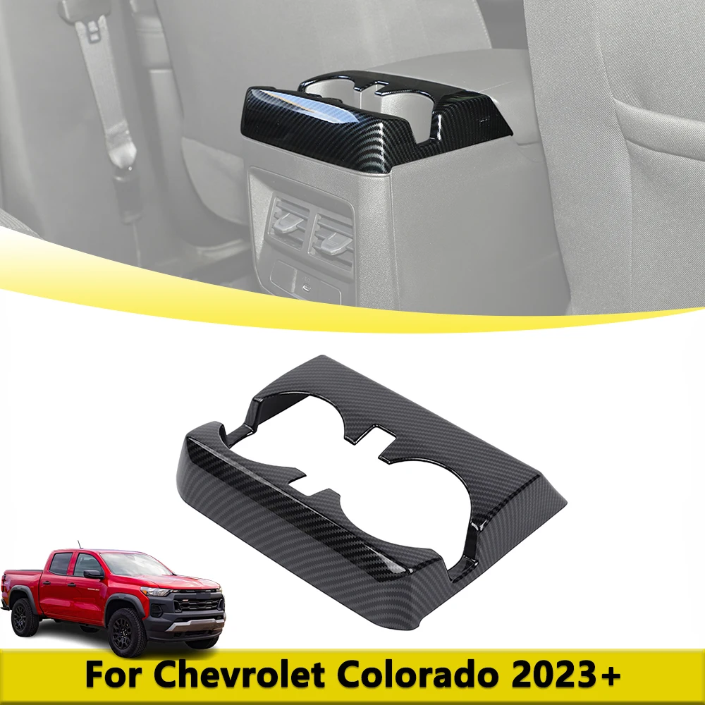 

Держатель для чашки на заднем сиденье, накладка на панель для Chevrolet Colorado 2023 2024 2025, внутренние молдинги из углеродного волокна, аксессуары для интерьера