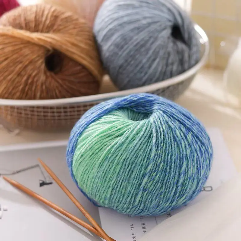 150g/set Gradient Wool Yarn for Hand Knitting Scarfs Hats Jackets Sweaters Shawls DIY Soft Comfortable Segment Dyeing Thread