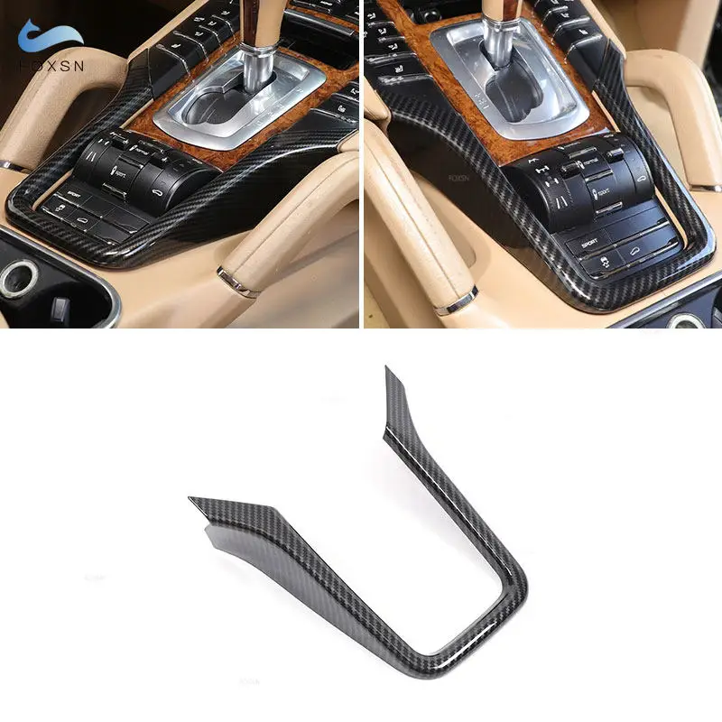 

Внутренняя центральная консоль, панель переключения передач, декоративная рамка, накладка для Porsche Cayenne 2011-2017, автомобильная текстура из углеродного волокна