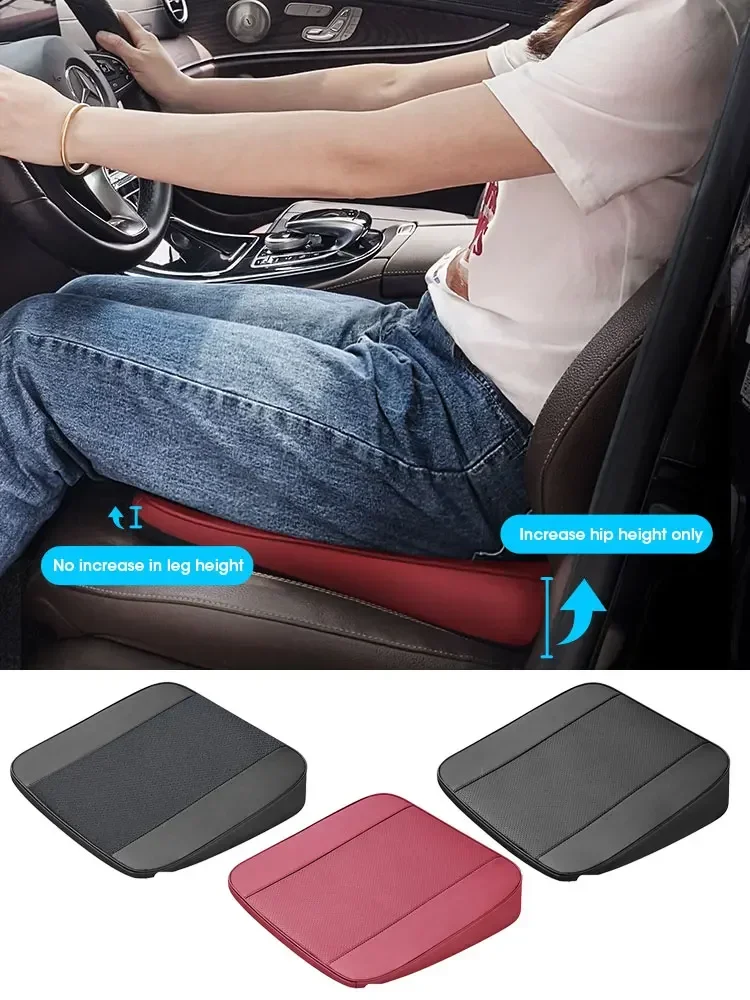 

Car Inclined Plane Height Increasing Seat Cushion Nappa Non-slip Pad for Long Term Driving Buttocks Pain Relief Comfort Car Seat