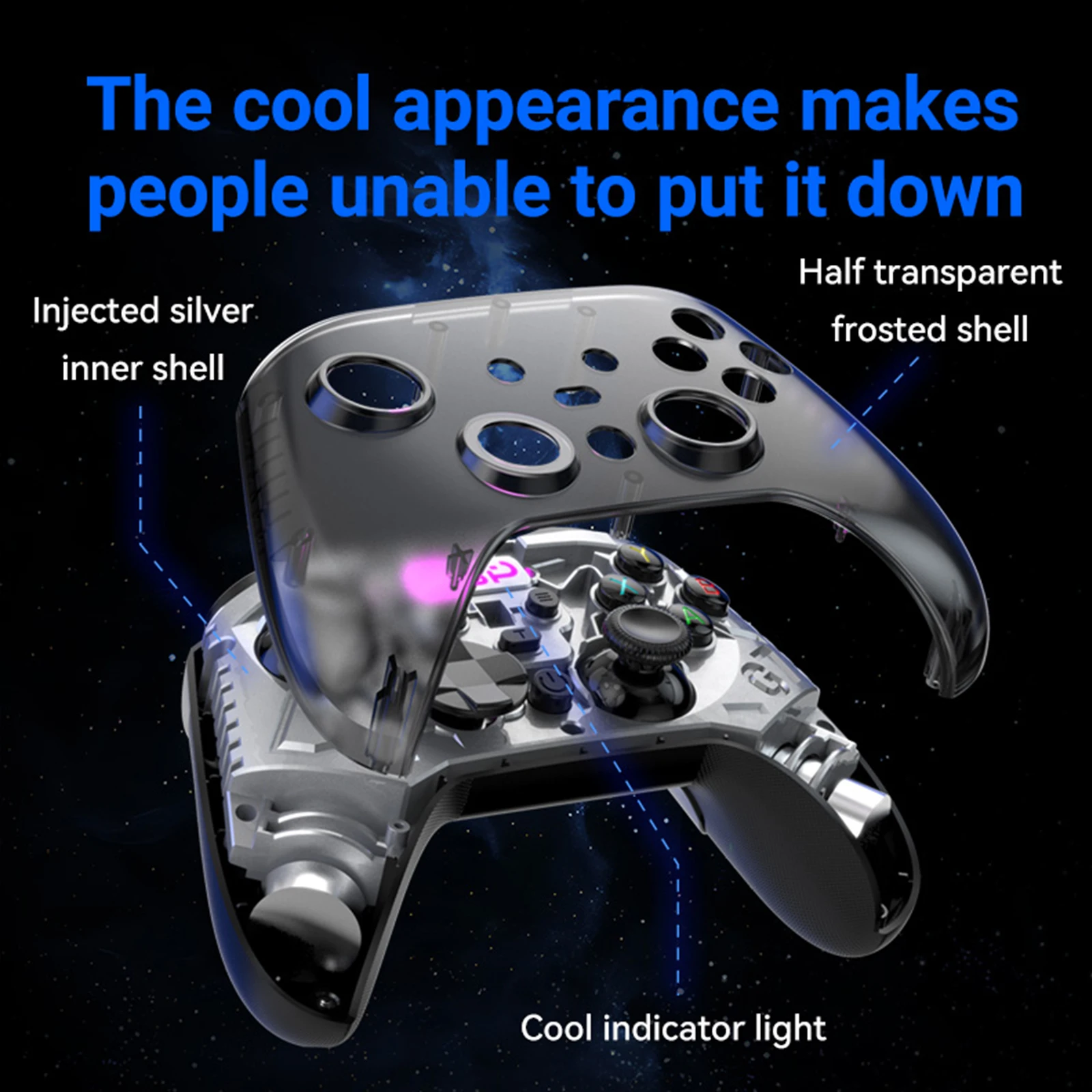 PC Joystick Controller 2.4G & Wired 1000Hz Polling Rate Control Console Wireless PC Gaming Controller for PC/iOS/Android