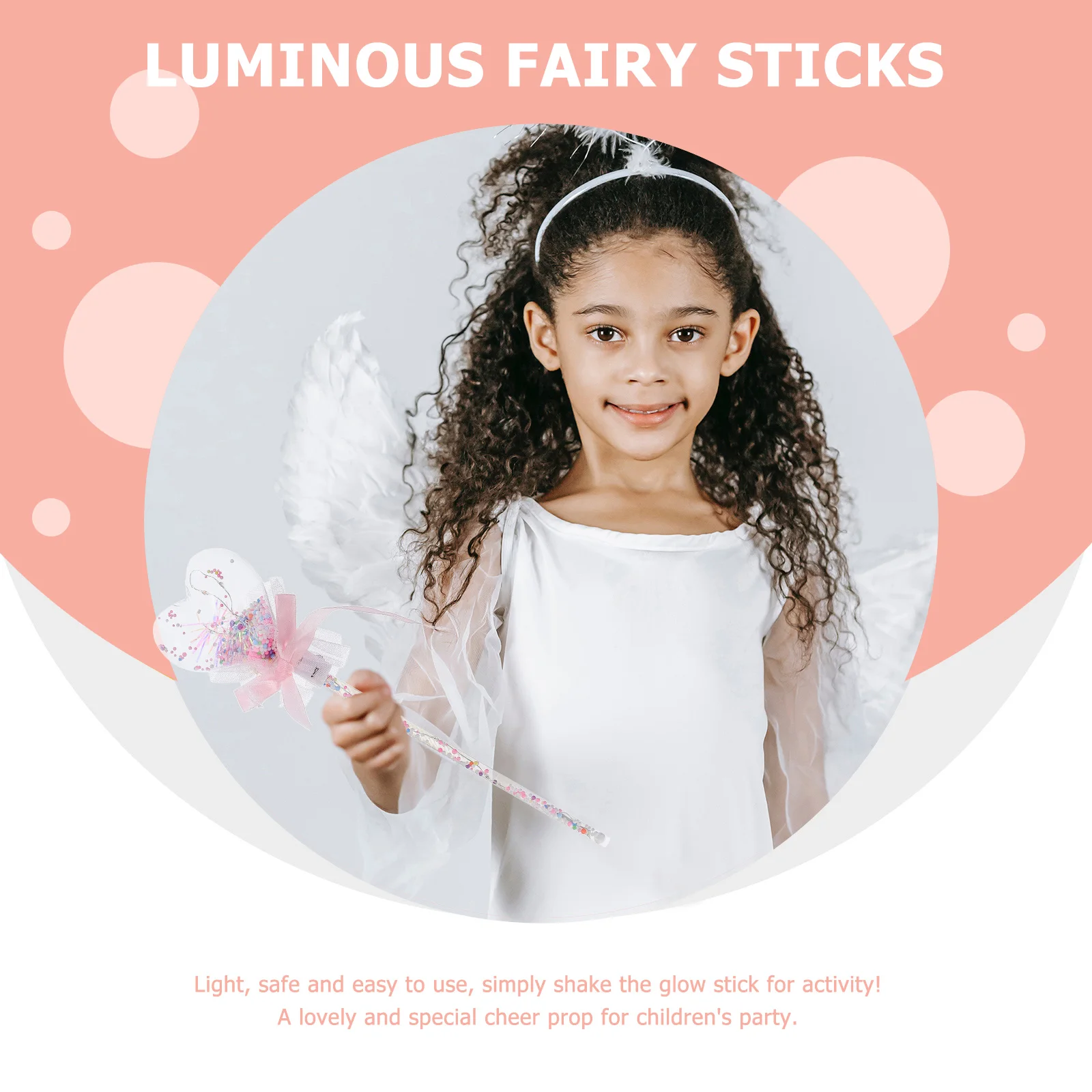 

4Pcs Durable Luminous Fairy Sticks Heart Design Glowing Wands Fun Childrens Party Supplies Celebration Accessories