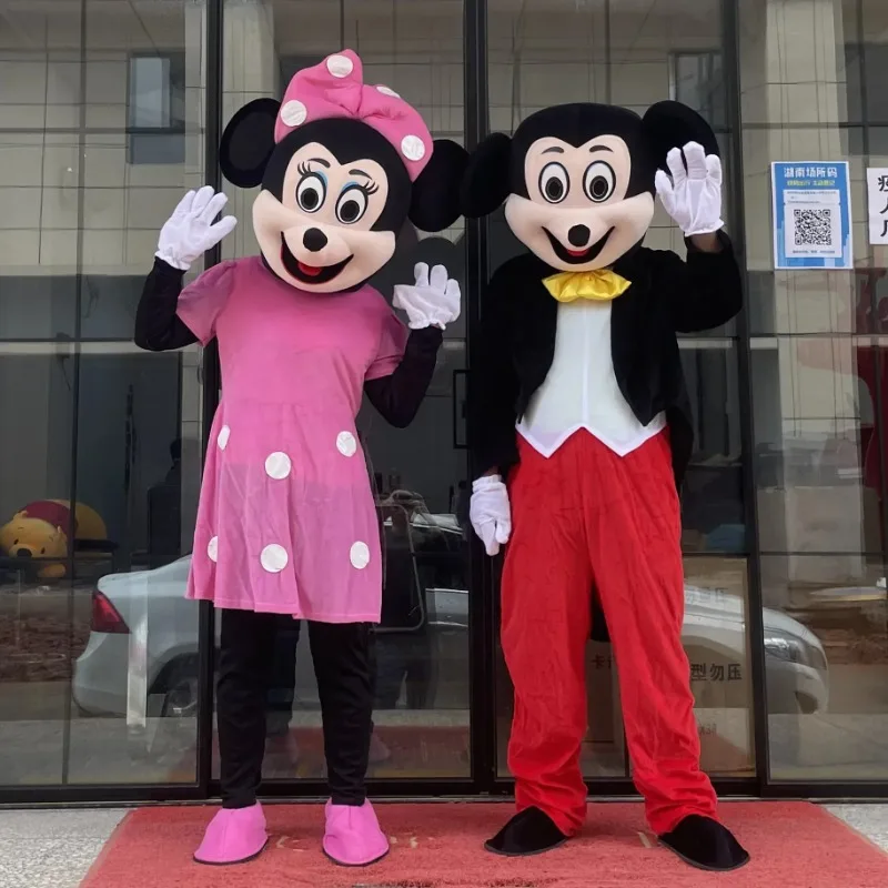 Cosplay muis jongen Mickey en Mouse meisje Minnie stripfiguur kostuum mascotte reclame kostuum partij dier carnaval rekwisieten