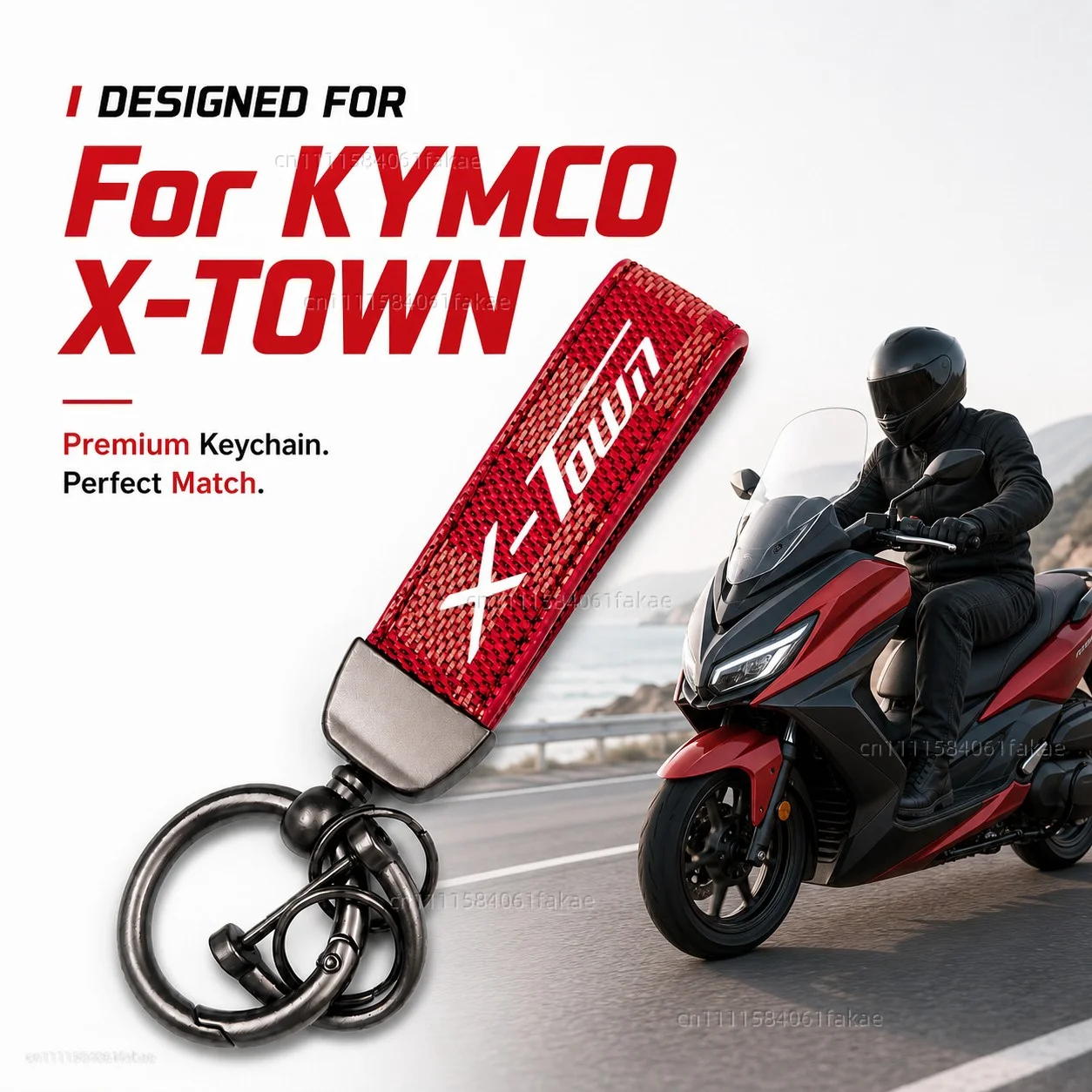 For KYMCO X-TOWN125i X-TOWN300i Motorcycle Keychain Leather Key Ring Custom Logo Gift for Rider Men Women Accessories