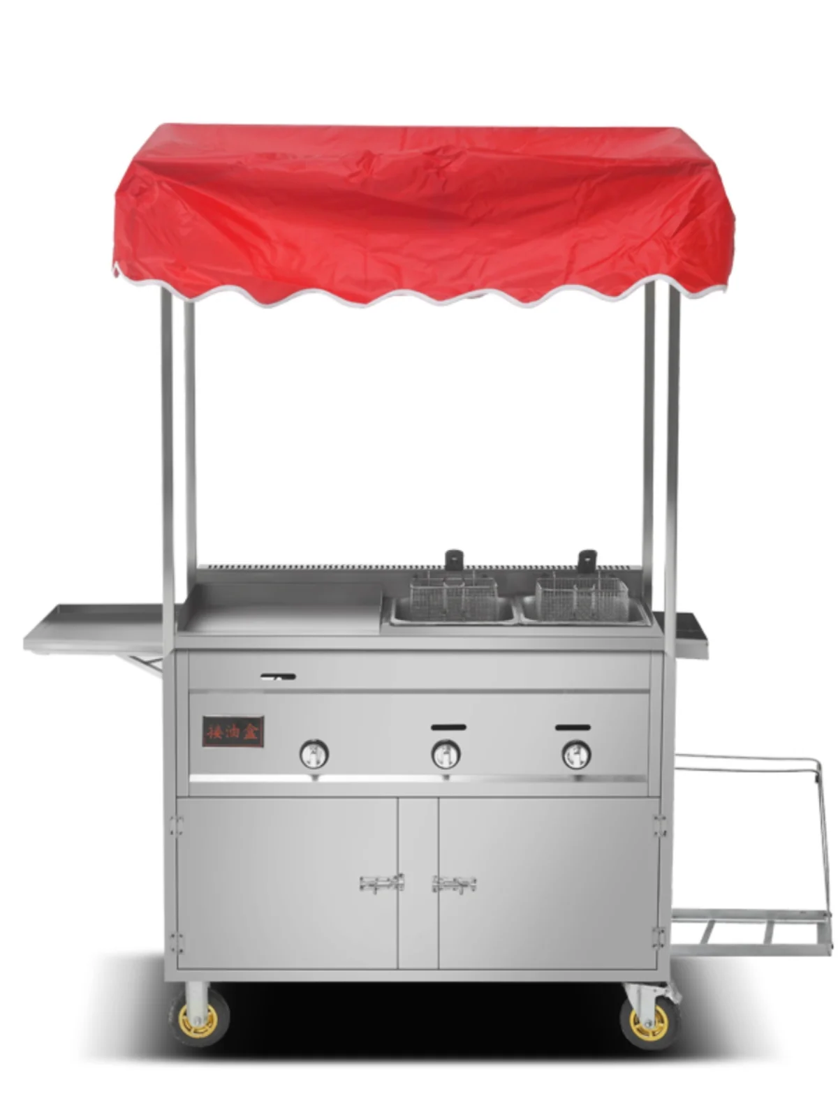 

Gas commercial grill snack truck barbecue stall multifunctional teppanyaki frying cart pancake stainless steel truck